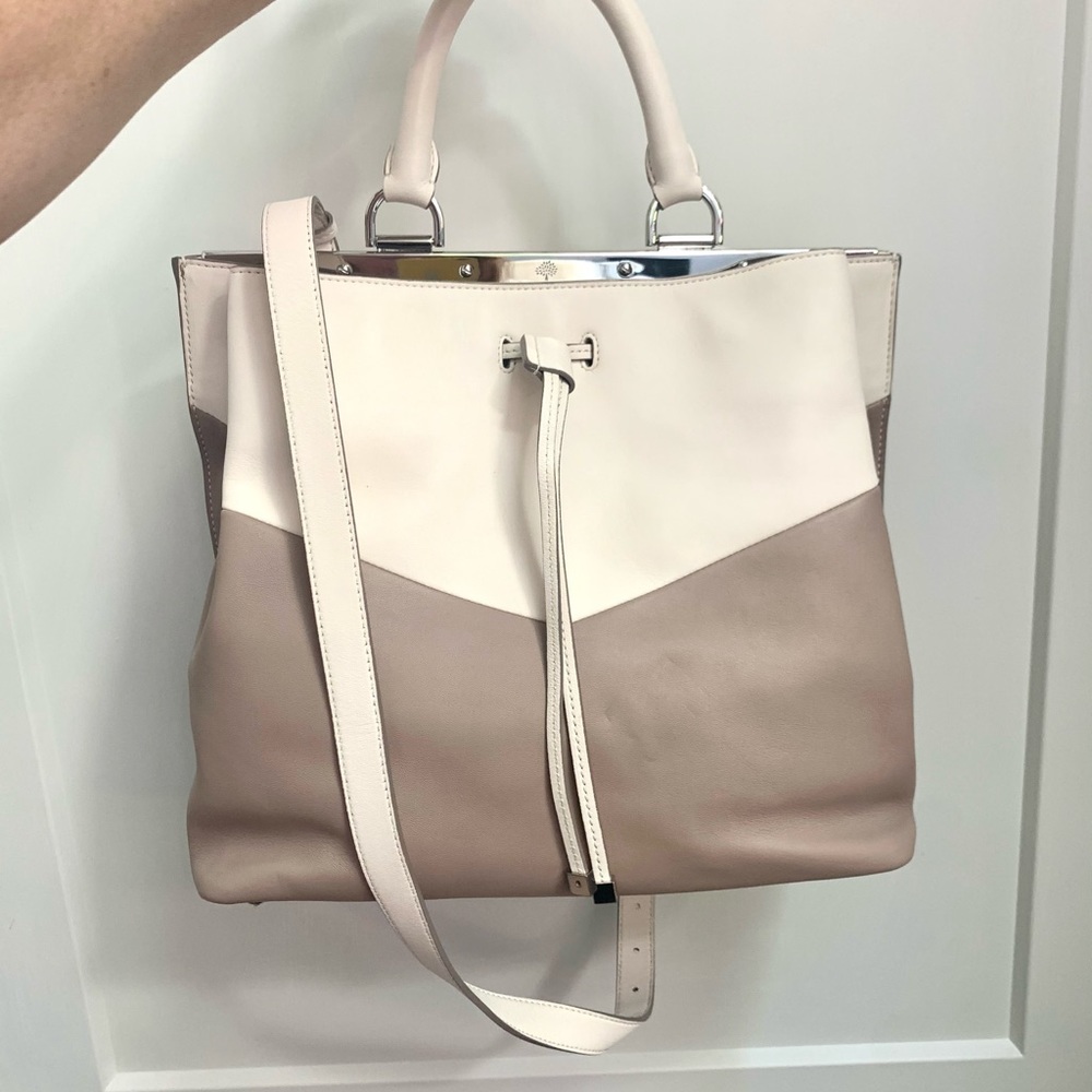 Mulberry top handle double drawstring handbag